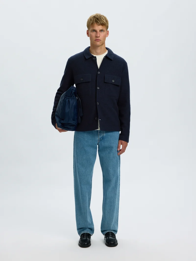 SLMNEALY LS KNIT WORKWEAR CARDIGAN, Sky Captain
