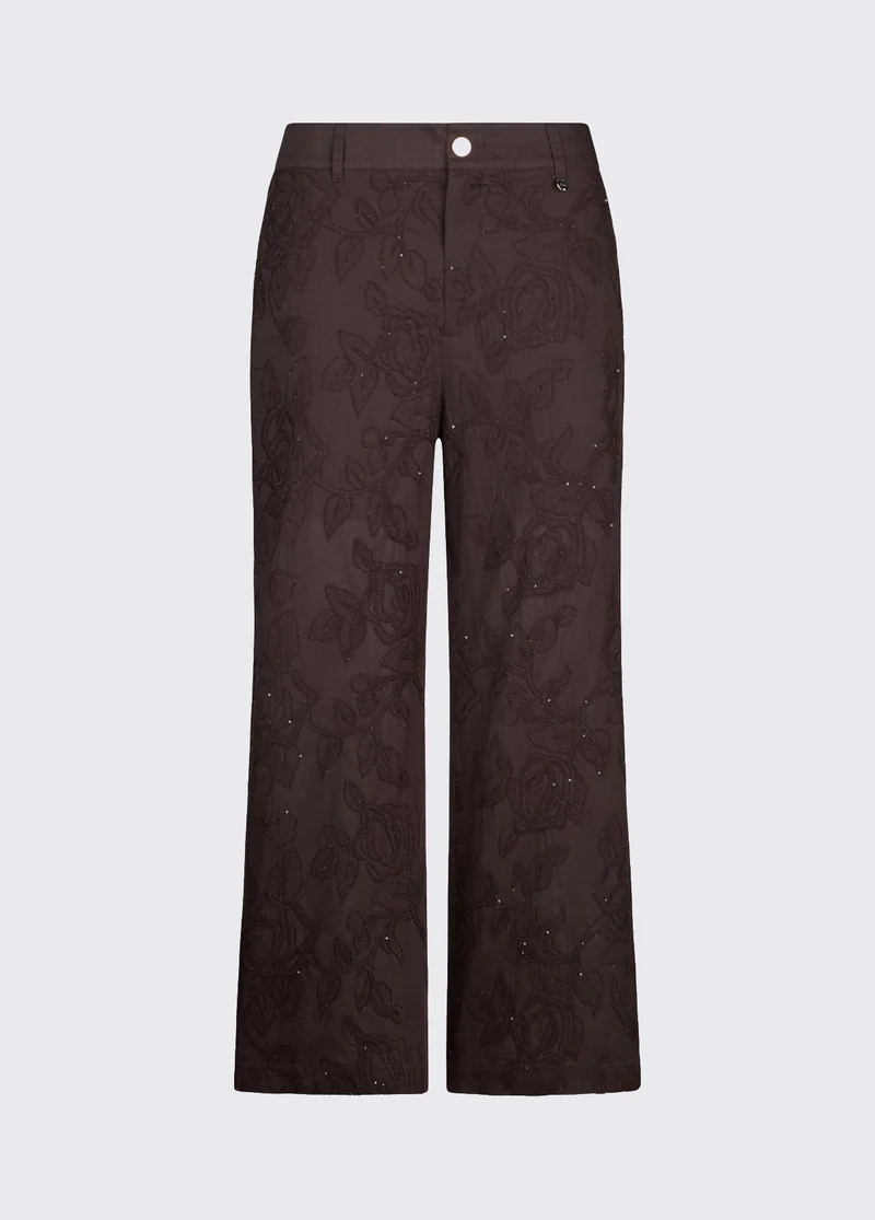 Embroidered Muslin Trousers