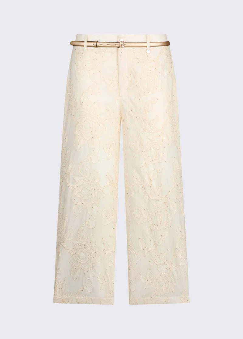 Embroidered Muslin Trousers