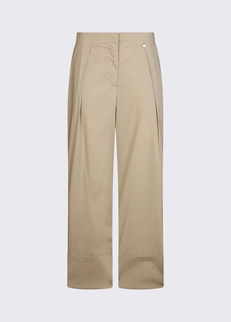 Flared Poplin Trousers