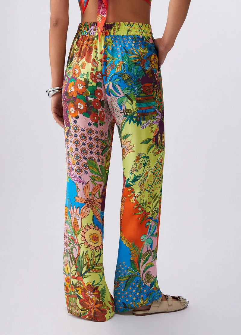 Printed Satin Trousers