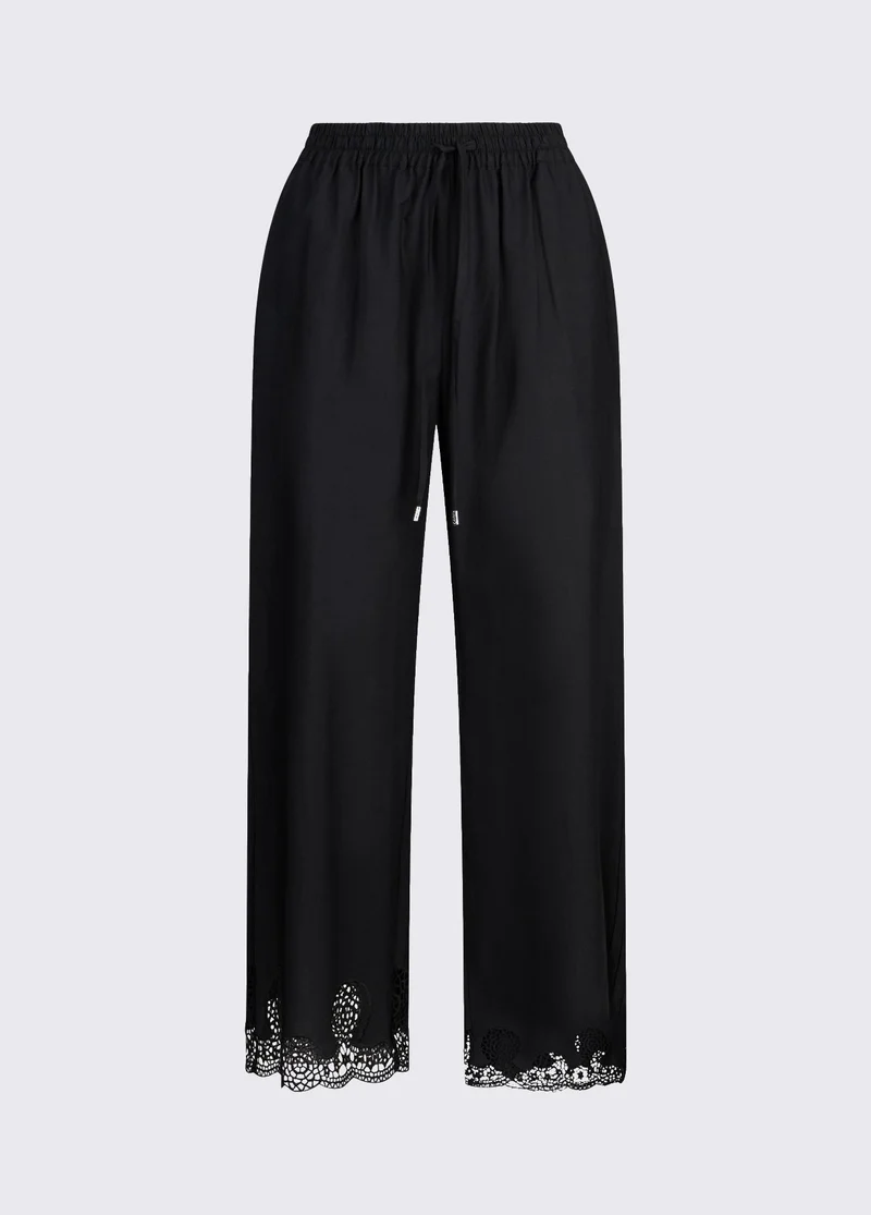 Trousers with Openwork Embroidery