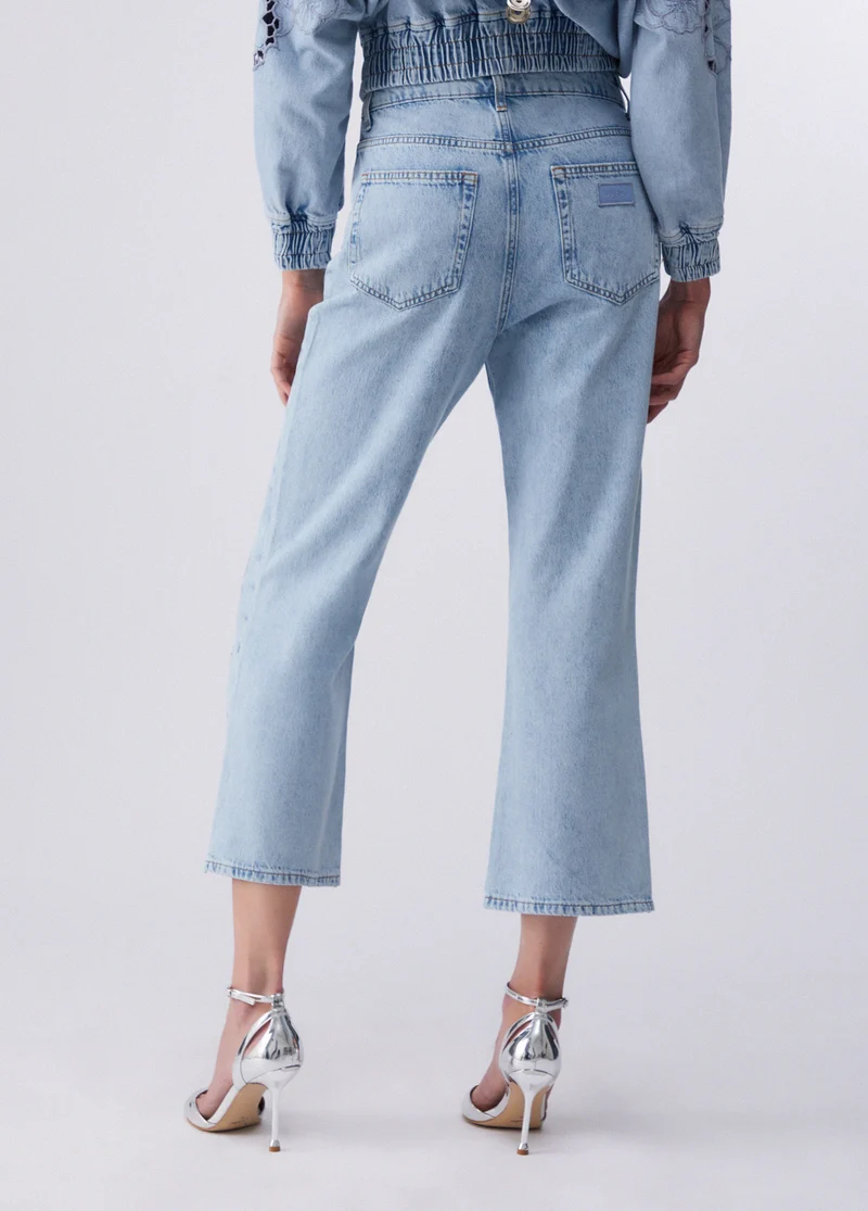 Jeans with Openwork Embroidery