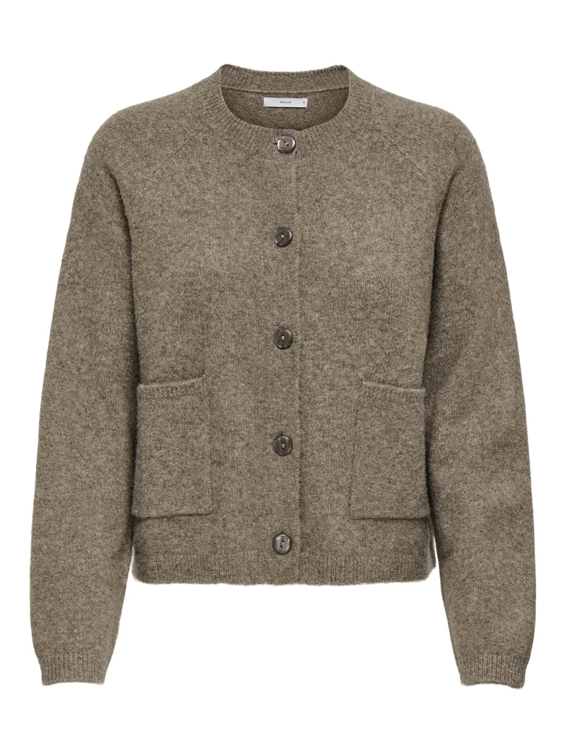 ONLPIEMONTE L/S CARDIGAN KNT NOOS, Walnut/Melange
