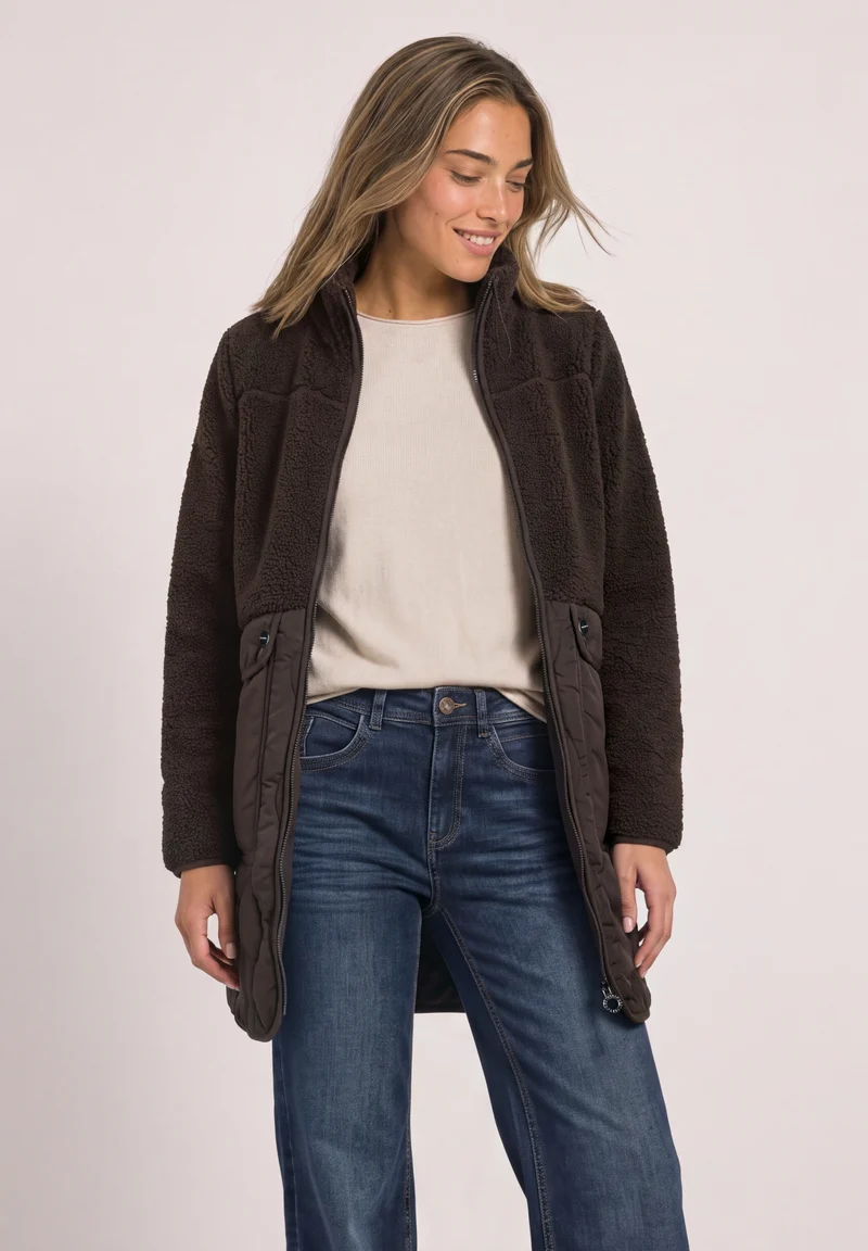 Mat Mix Teddy Coat w. Quilting, auburn brown