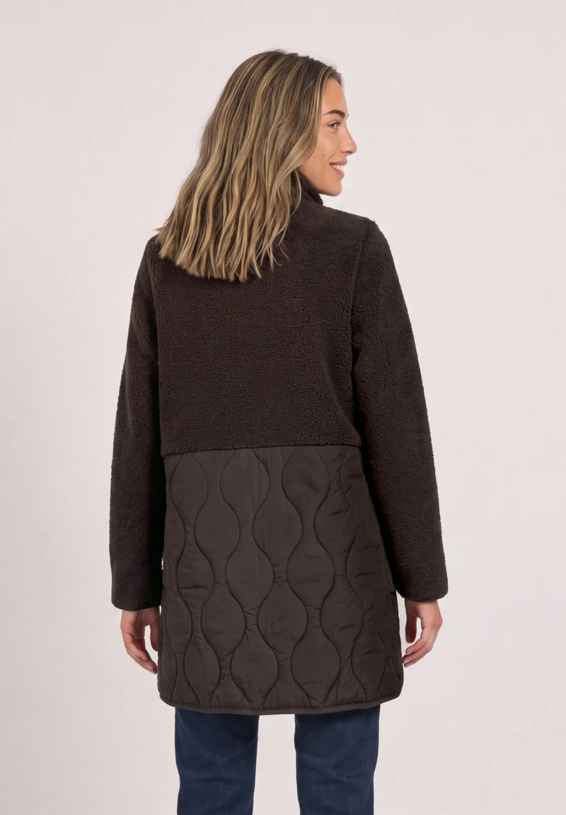 Mat Mix Teddy Coat w. Quilting, auburn brown