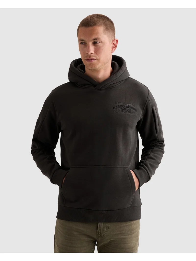 Hooded 3t cross fleece, Obsidian