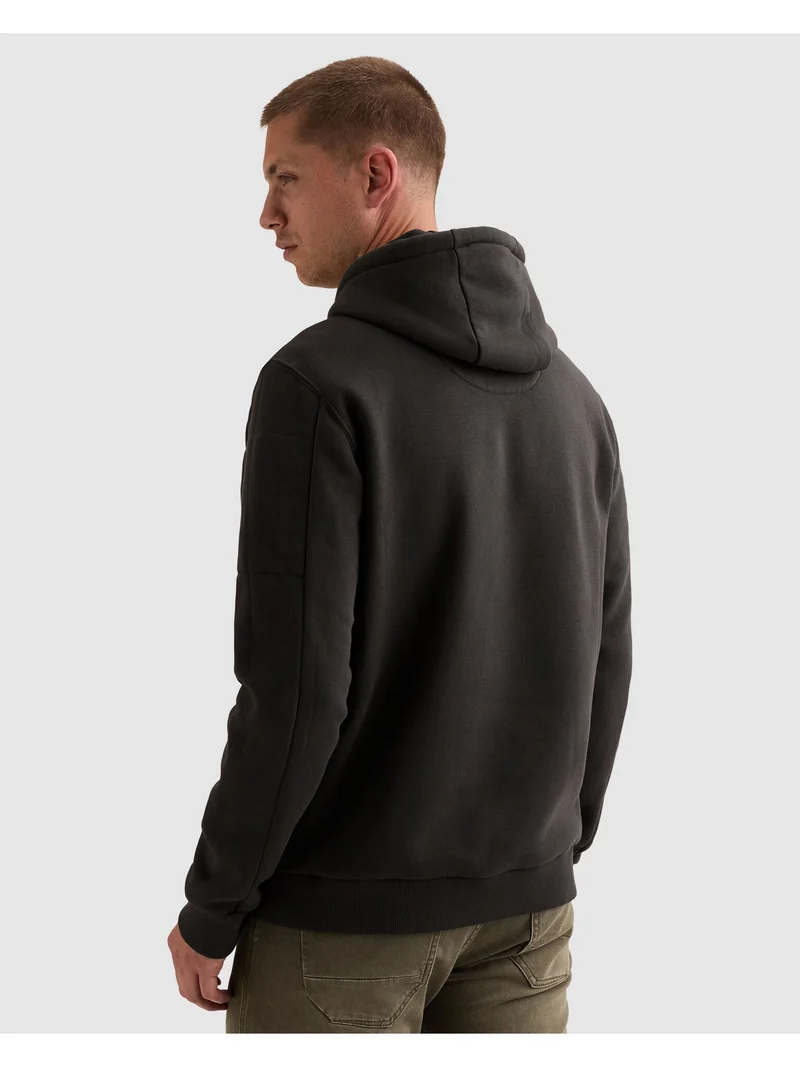 Hooded 3t cross fleece, Obsidian