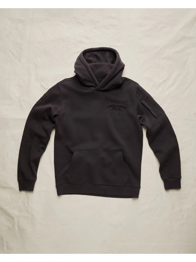 Hooded 3t cross fleece, Obsidian