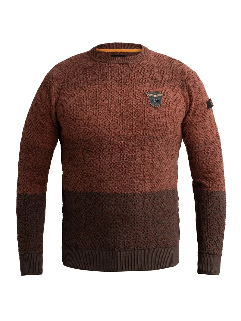 R-neck gradient knit, Arabian Spice