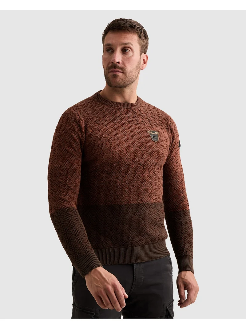 R-neck gradient knit, Arabian Spice