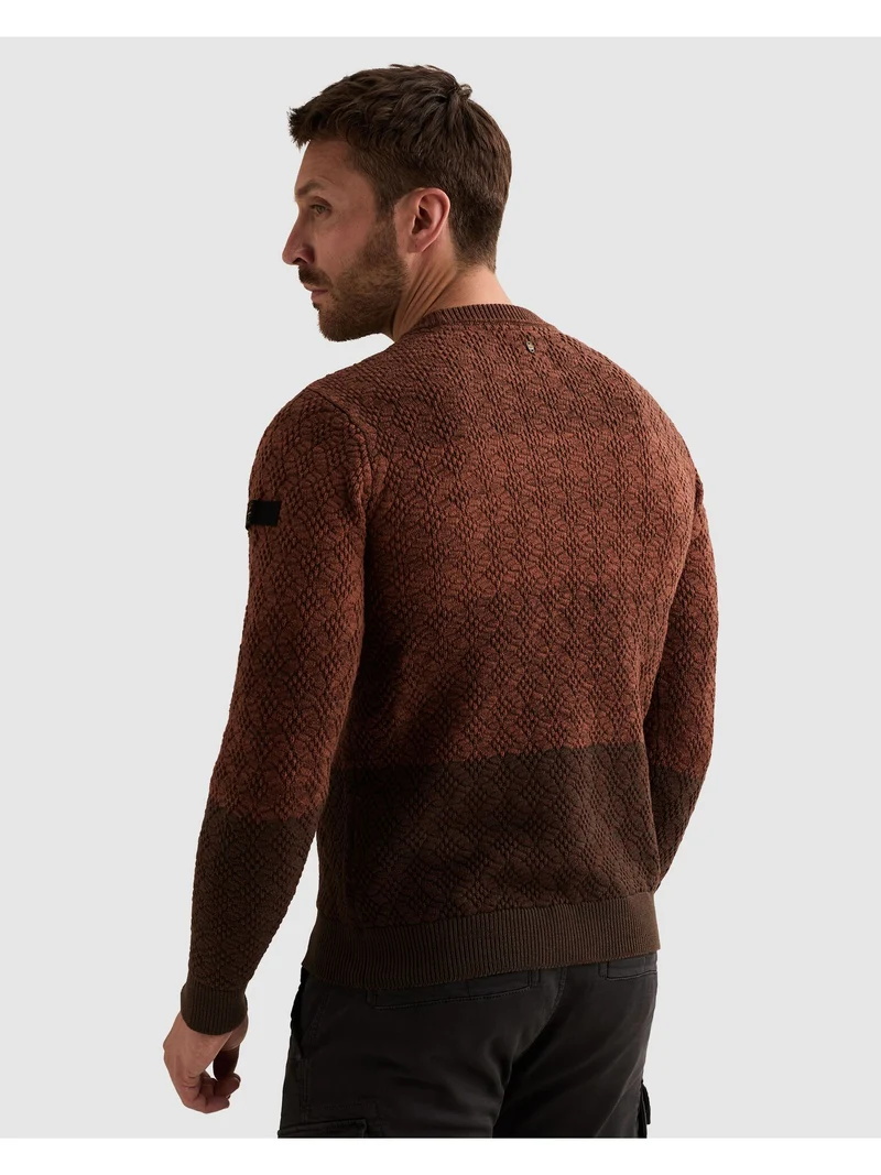 R-neck gradient knit, Arabian Spice