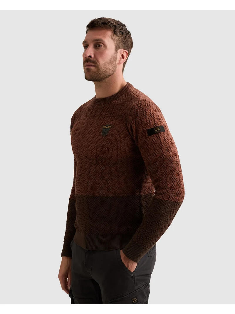 R-neck gradient knit, Arabian Spice
