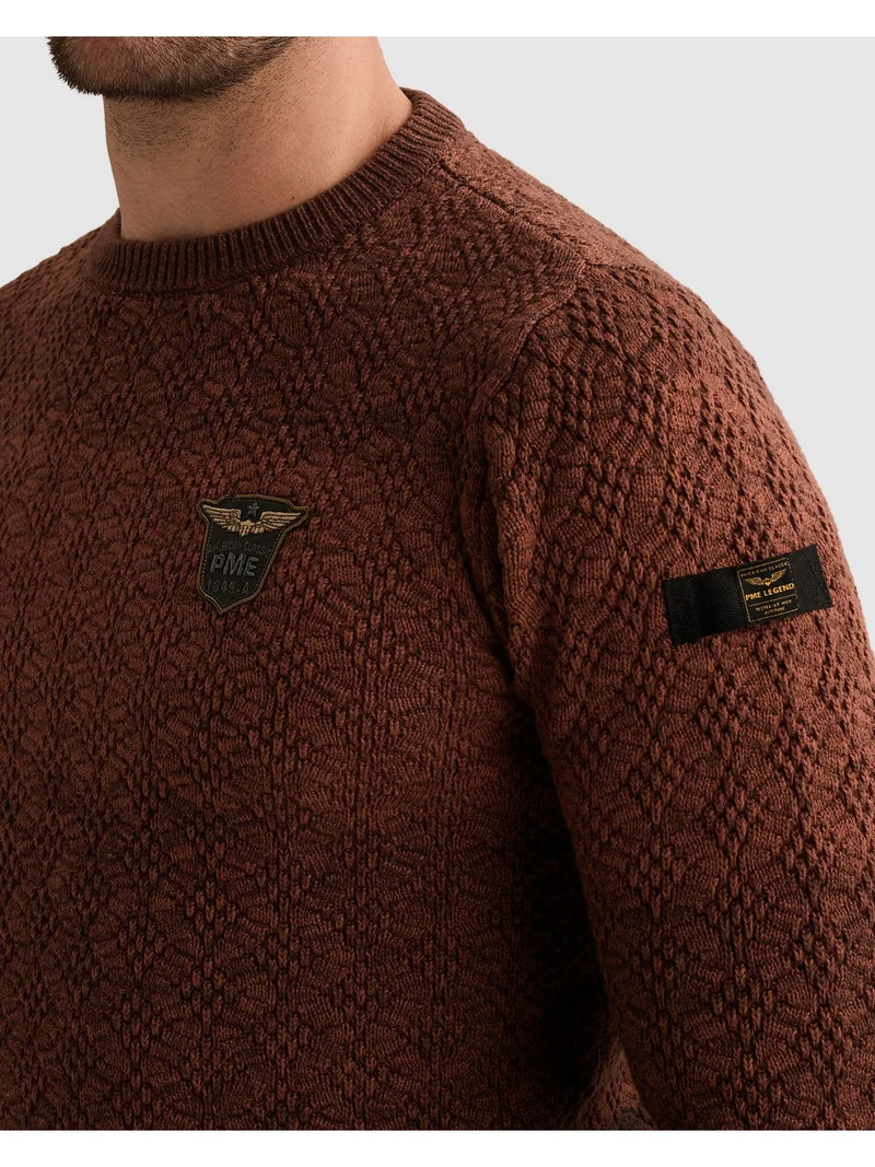 R-neck gradient knit, Arabian Spice