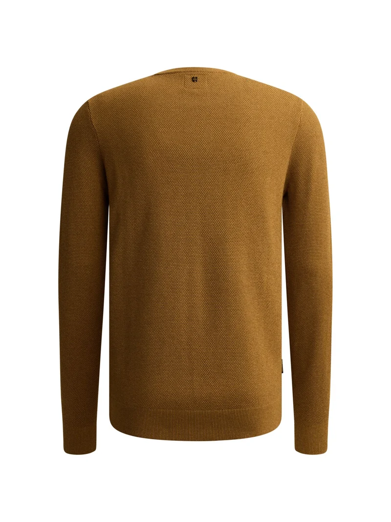 R-neck cotton modal, Golden Brown