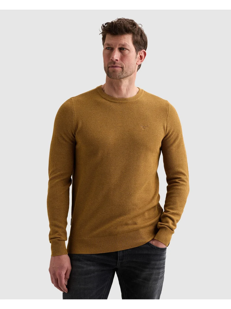 R-neck cotton modal, Golden Brown