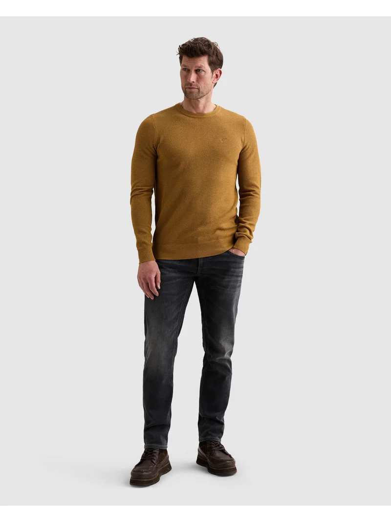 R-neck cotton modal, Golden Brown