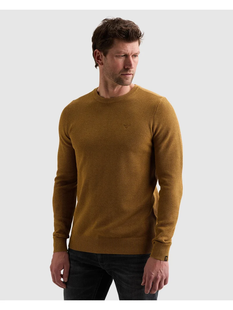 R-neck cotton modal, Golden Brown