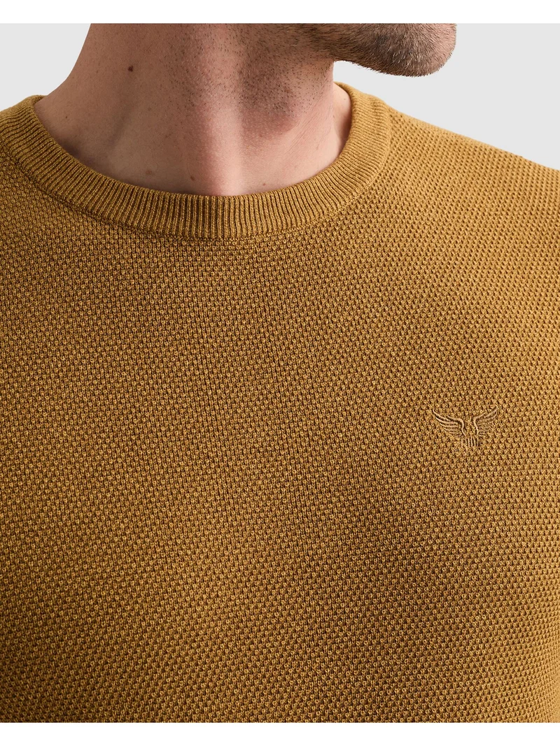 R-neck cotton modal, Golden Brown