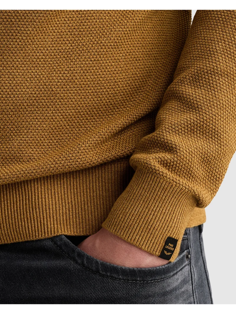 R-neck cotton modal, Golden Brown