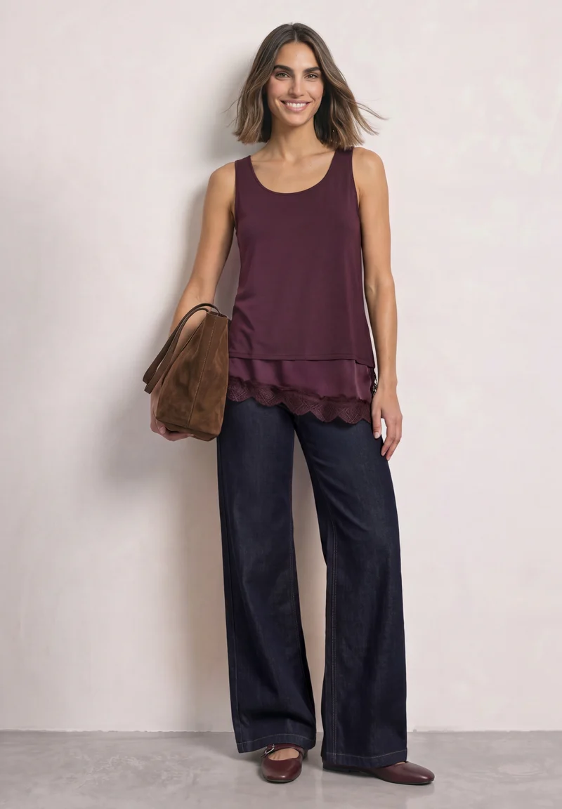 top w.diagonal woven bottom, rustic rouge