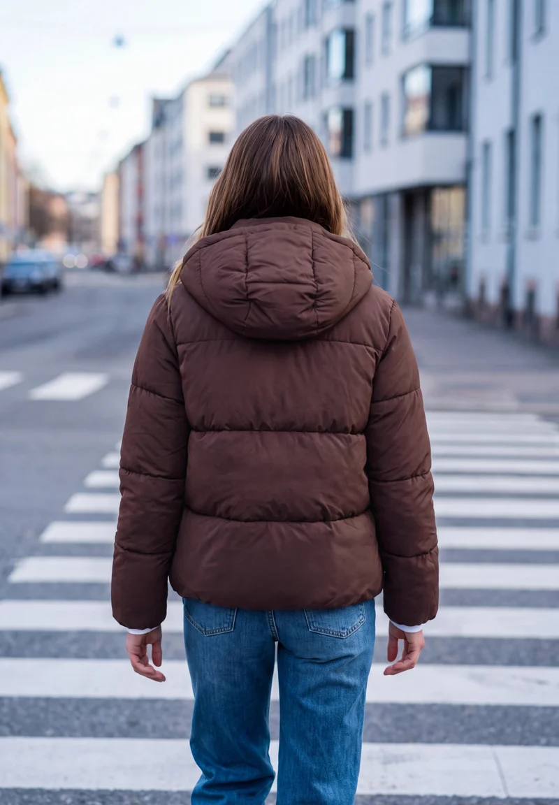 LTD QR Studio Short Padded Jkt, russet red