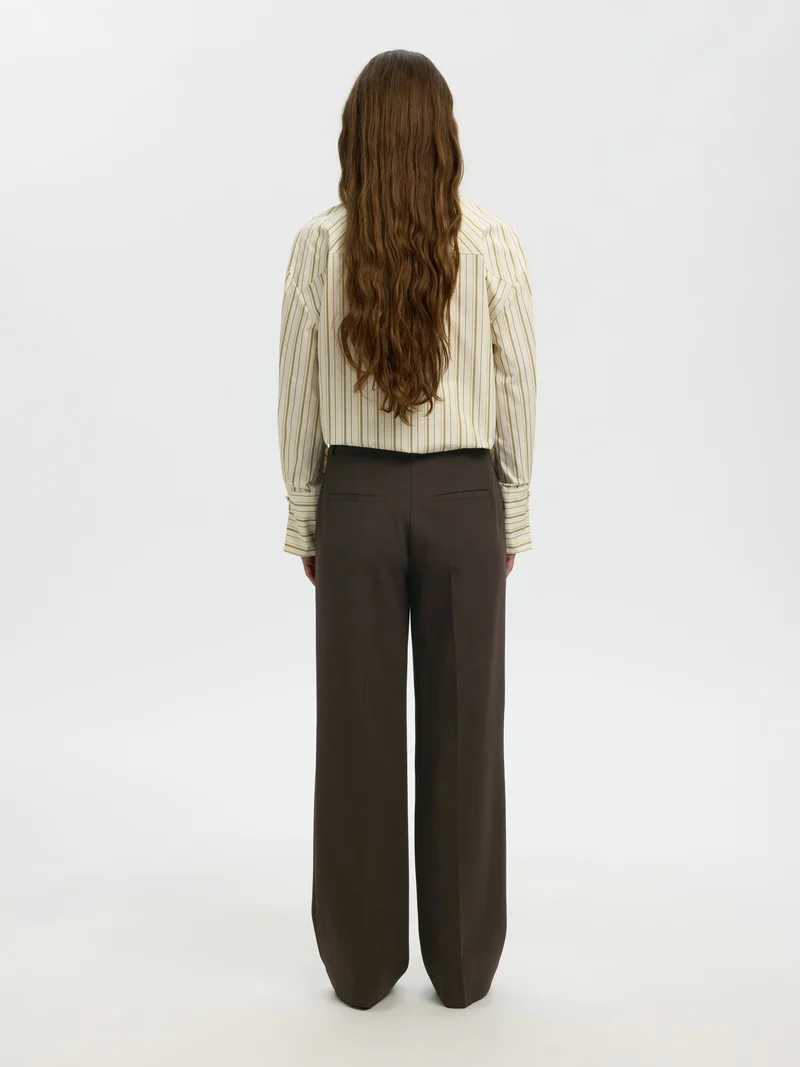 SLWRITA MW WIDE PANT MEL NOOS, Delicioso/MELANGE