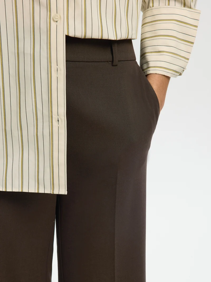 SLWRITA MW WIDE PANT MEL NOOS, Delicioso/MELANGE