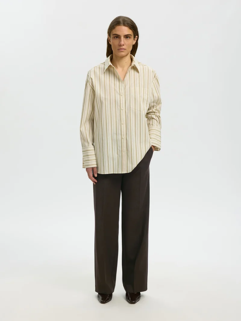 SLWRITA MW WIDE PANT MEL NOOS, Delicioso/MELANGE