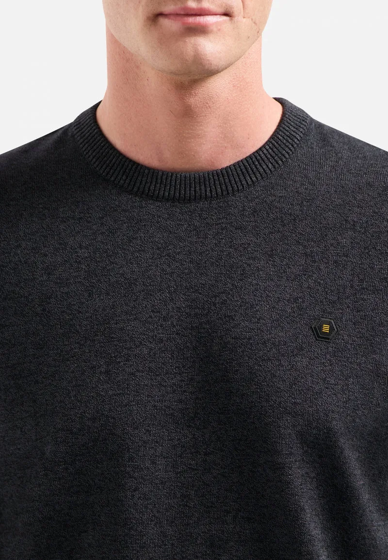 Pullover Crewneck 2 Coloured Melange, Dark Grey