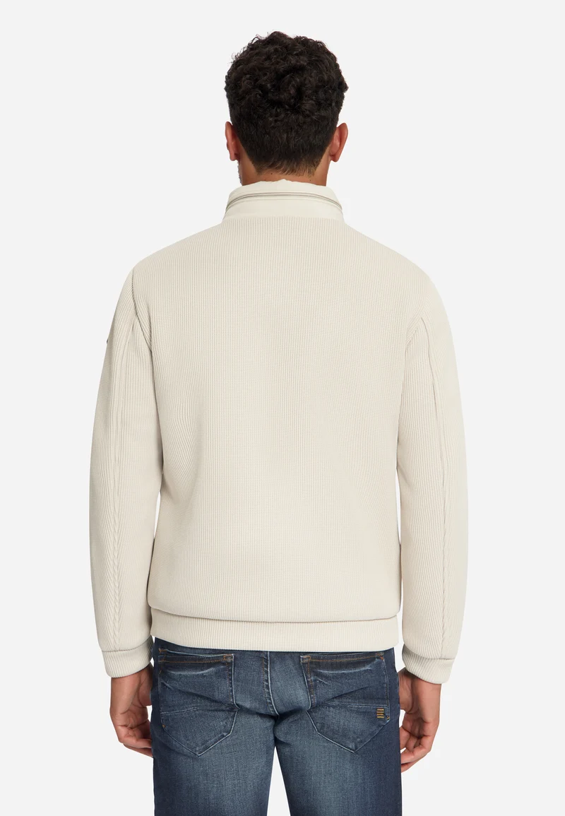 Jacket Short Fit Sealed Knitted Mix, Stone
