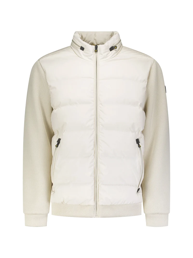 Jacket Short Fit Sealed Knitted Mix, Stone