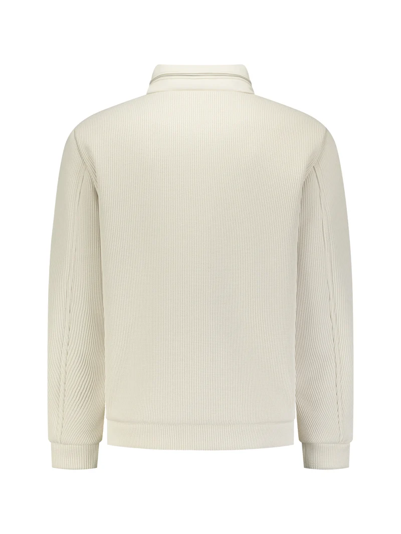 Jacket Short Fit Sealed Knitted Mix, Stone