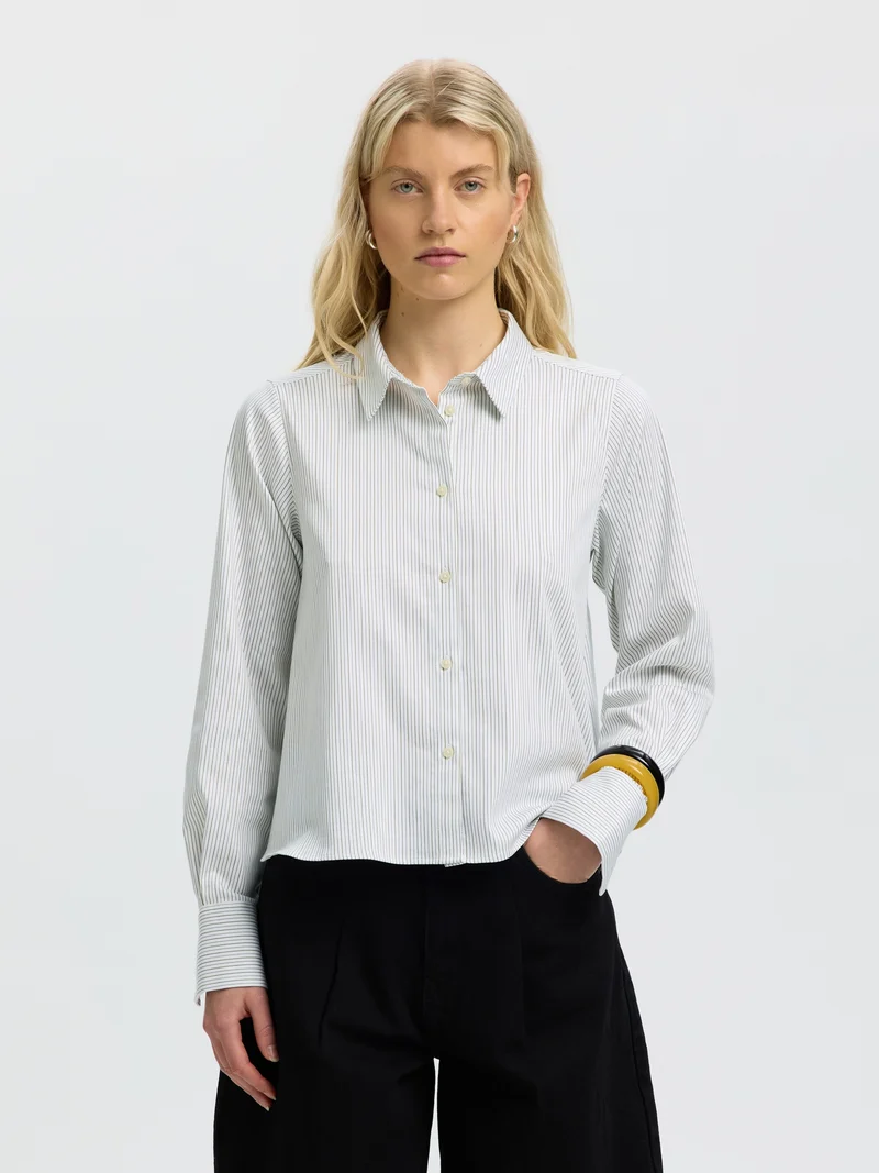 SLWROMIE LS RELAXED SHIRT, Avocado Oil/STRIPE
