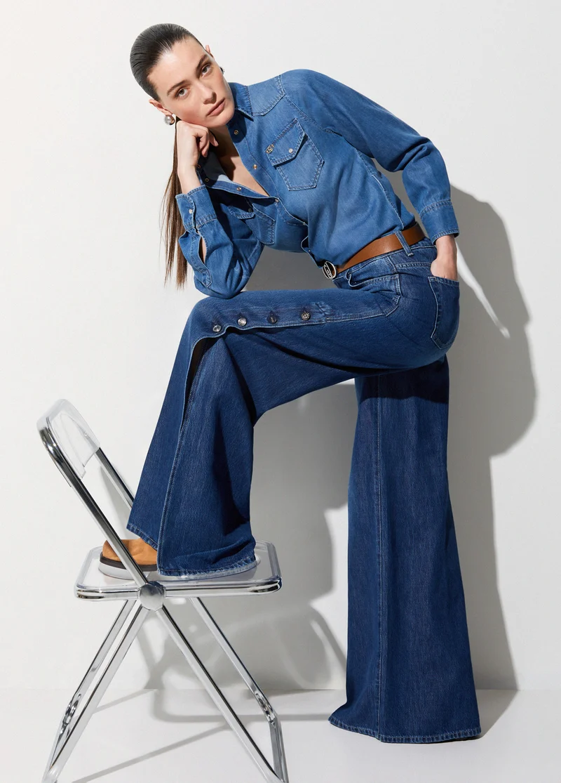 Flared Jeans with Slits