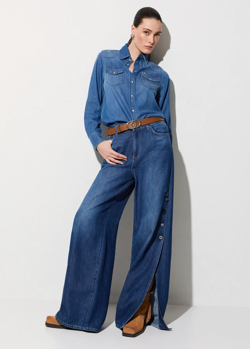 Flared Jeans with Slits