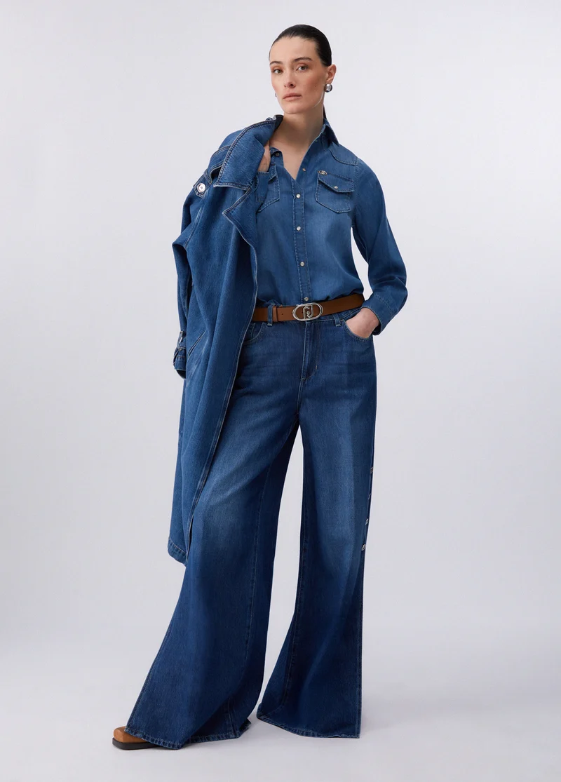 Flared Jeans with Slits