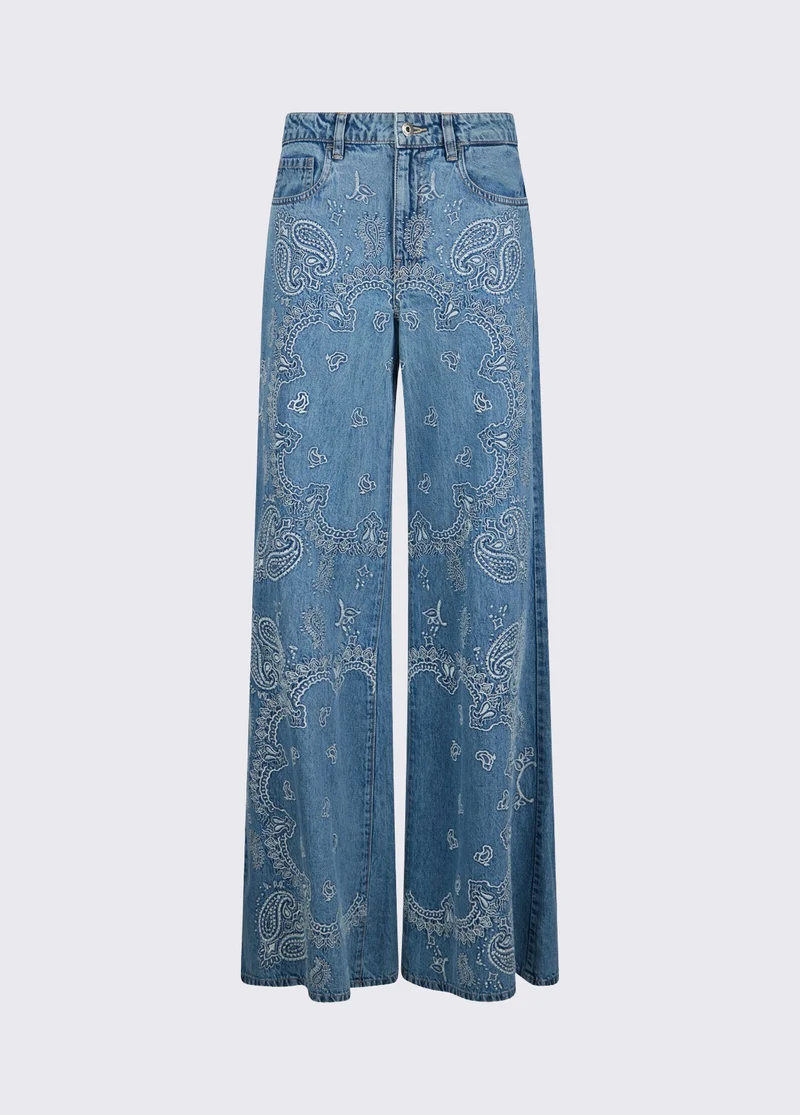 Flared Jeans with Embroidery