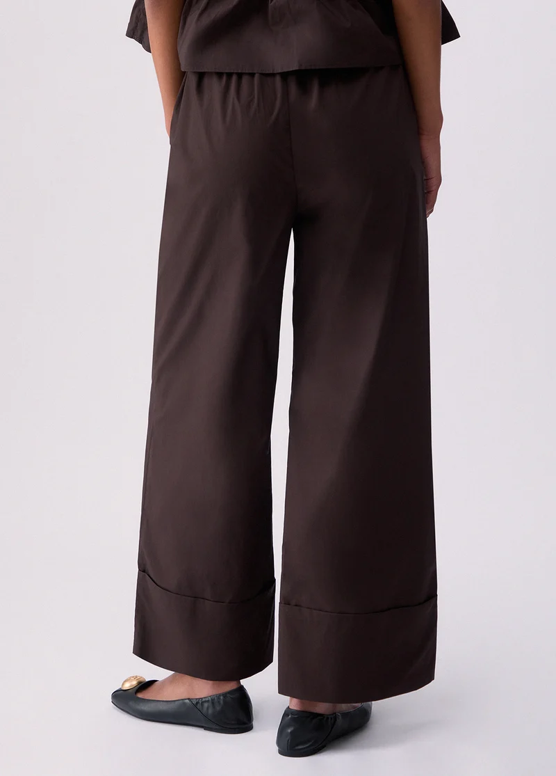 Flared Poplin Trousers