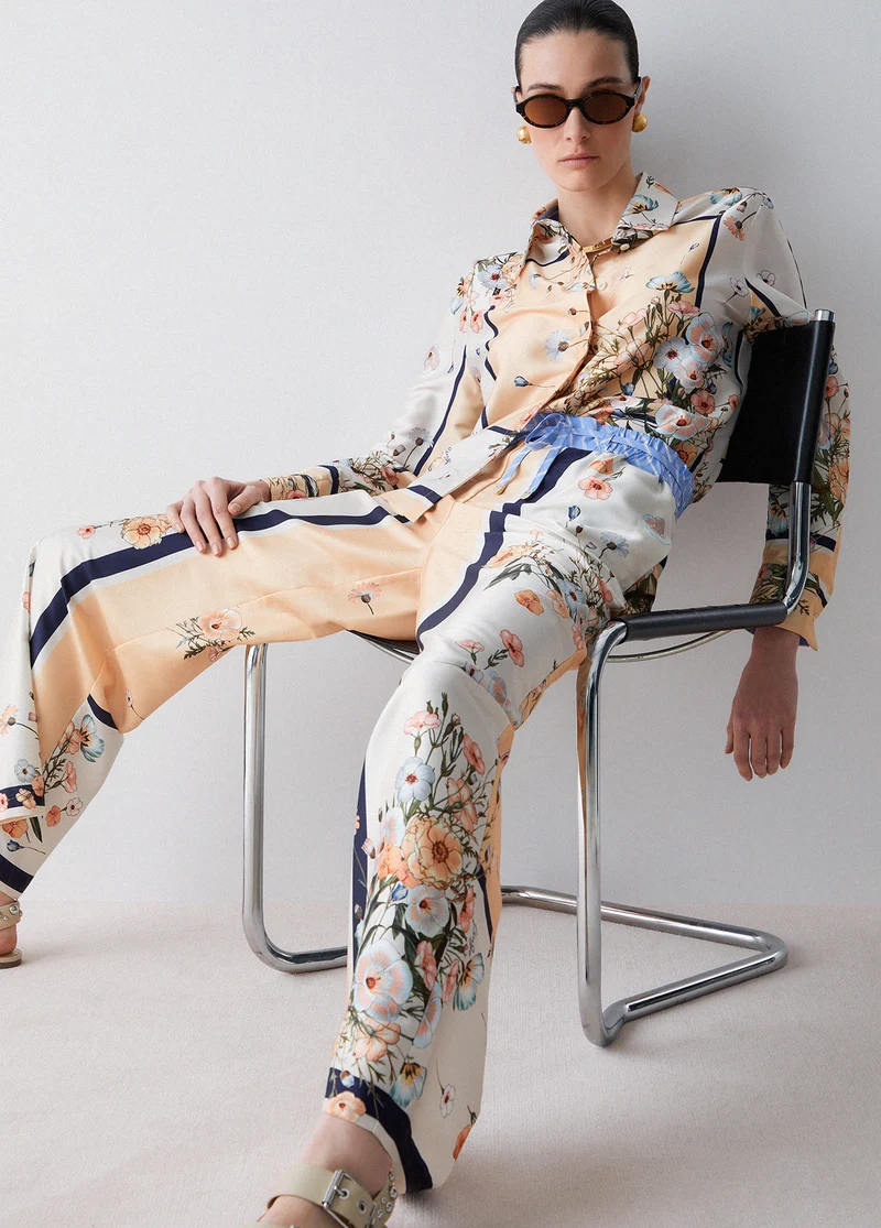 Printed Twill Trousers