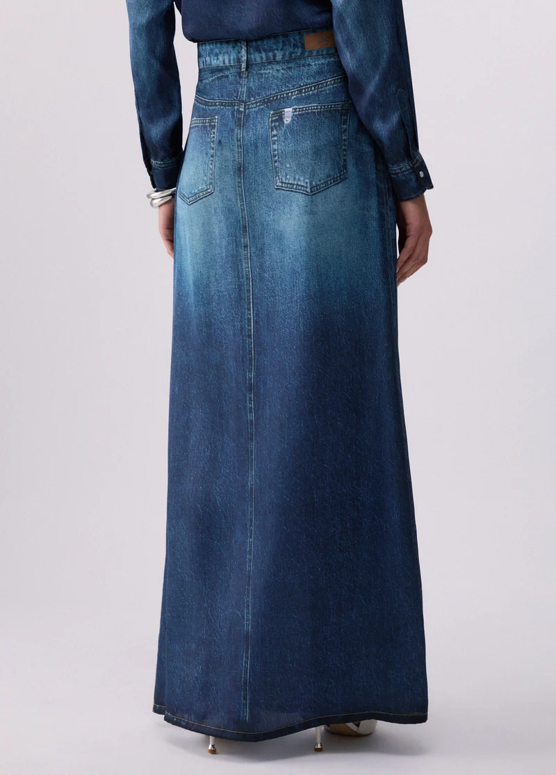 Long Skirt with Digital Print
