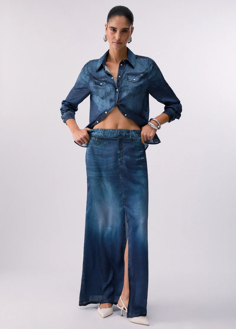 Long Skirt with Digital Print