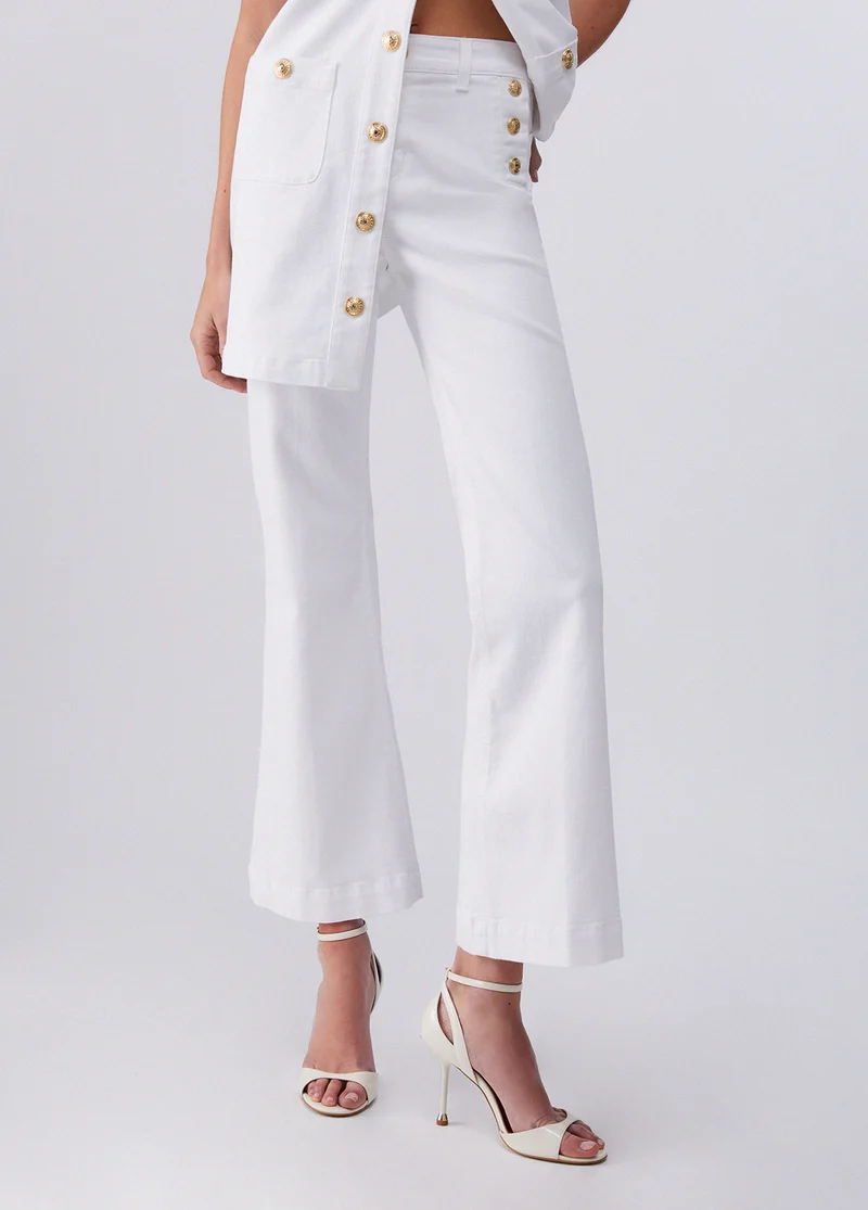 High-Rise Trousers with Buttons