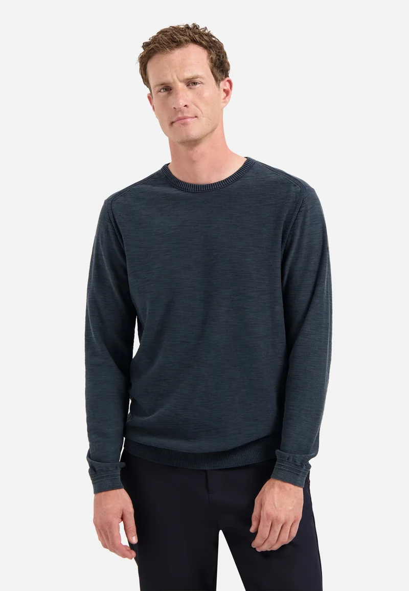 Pullover Crewneck Garment Dyed + Stone Washed, Night