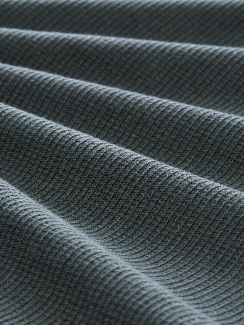 basic knit troyer, darkest olive melange