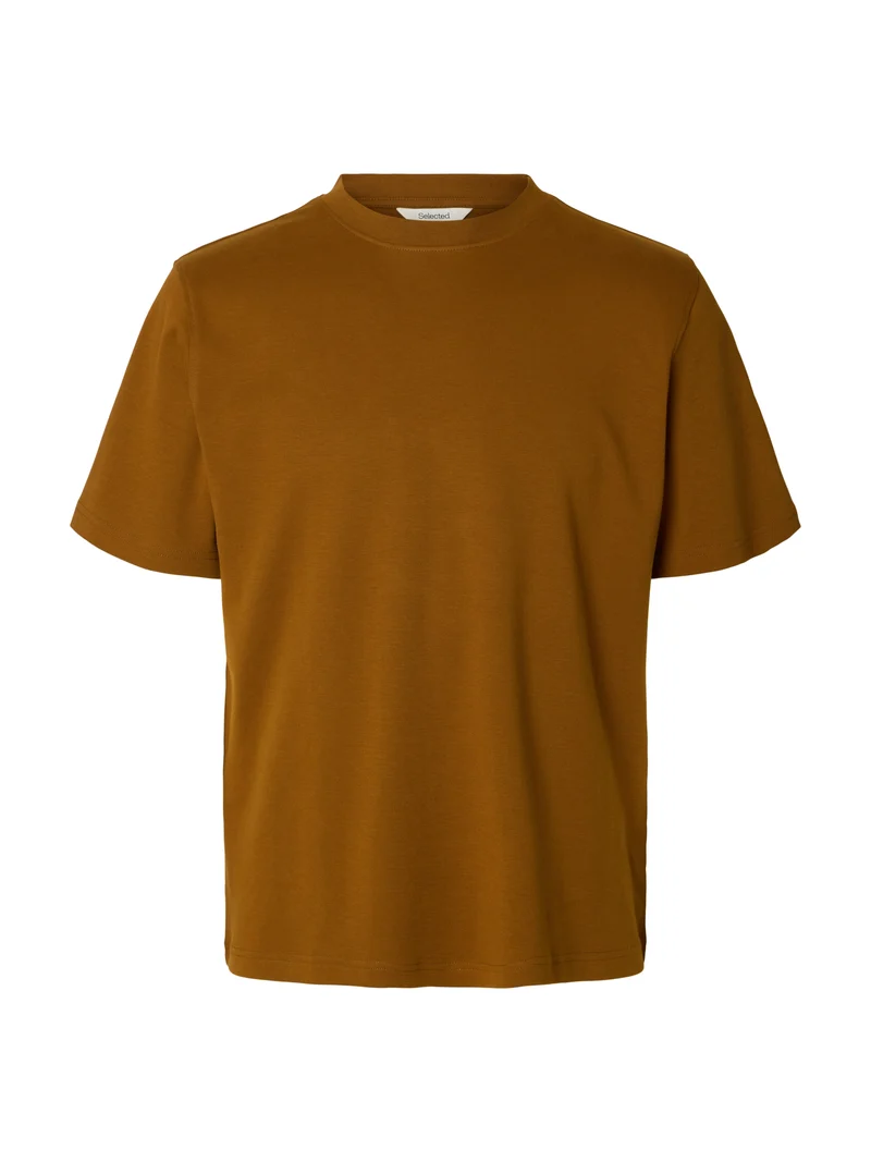 SLMTAJ MID WGT PEACH SS O-NECK TEE, Monks Robe