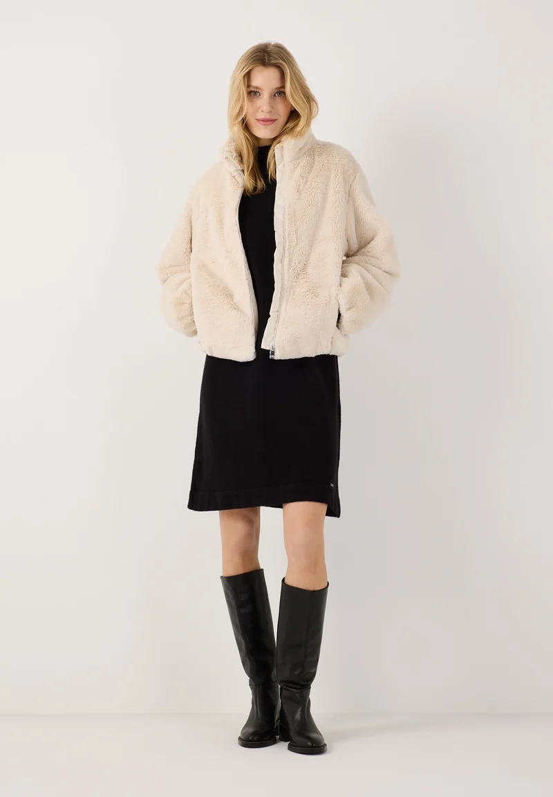 Fake Fur Blouson, powder cream