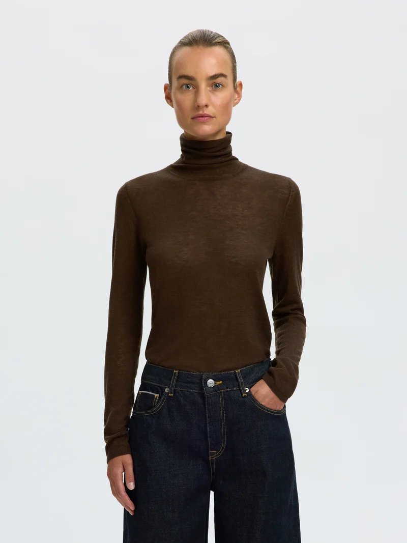 SLWVENDY WOOL LS KNIT ROLL NECK NOO, Delicioso