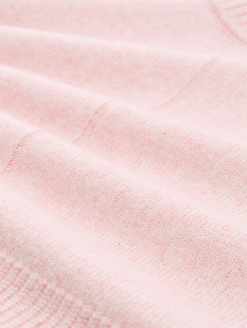 knit cosy crewneck, light pastel pink melange