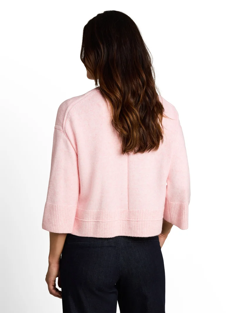 knit cosy crewneck, light pastel pink melange
